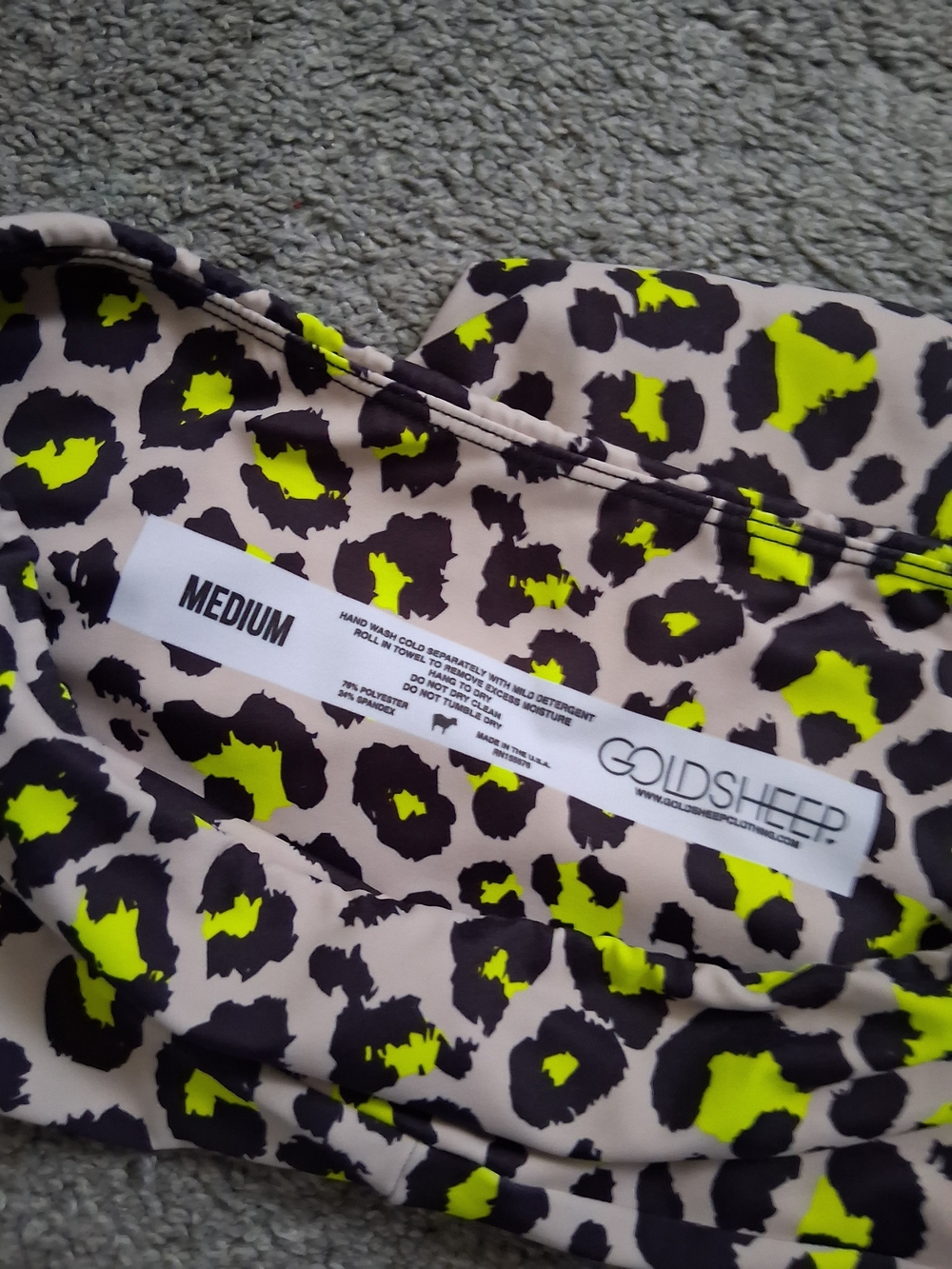 GOLDSHEEP Animal Print Bikini Bottoms - Neon Yellow & Black